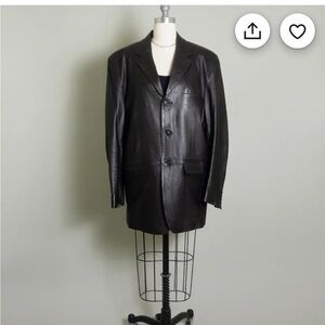 Vintage RALPH LAUREN Genuine Lamb Skin Leather Jacket / Blazer / Black / 90s